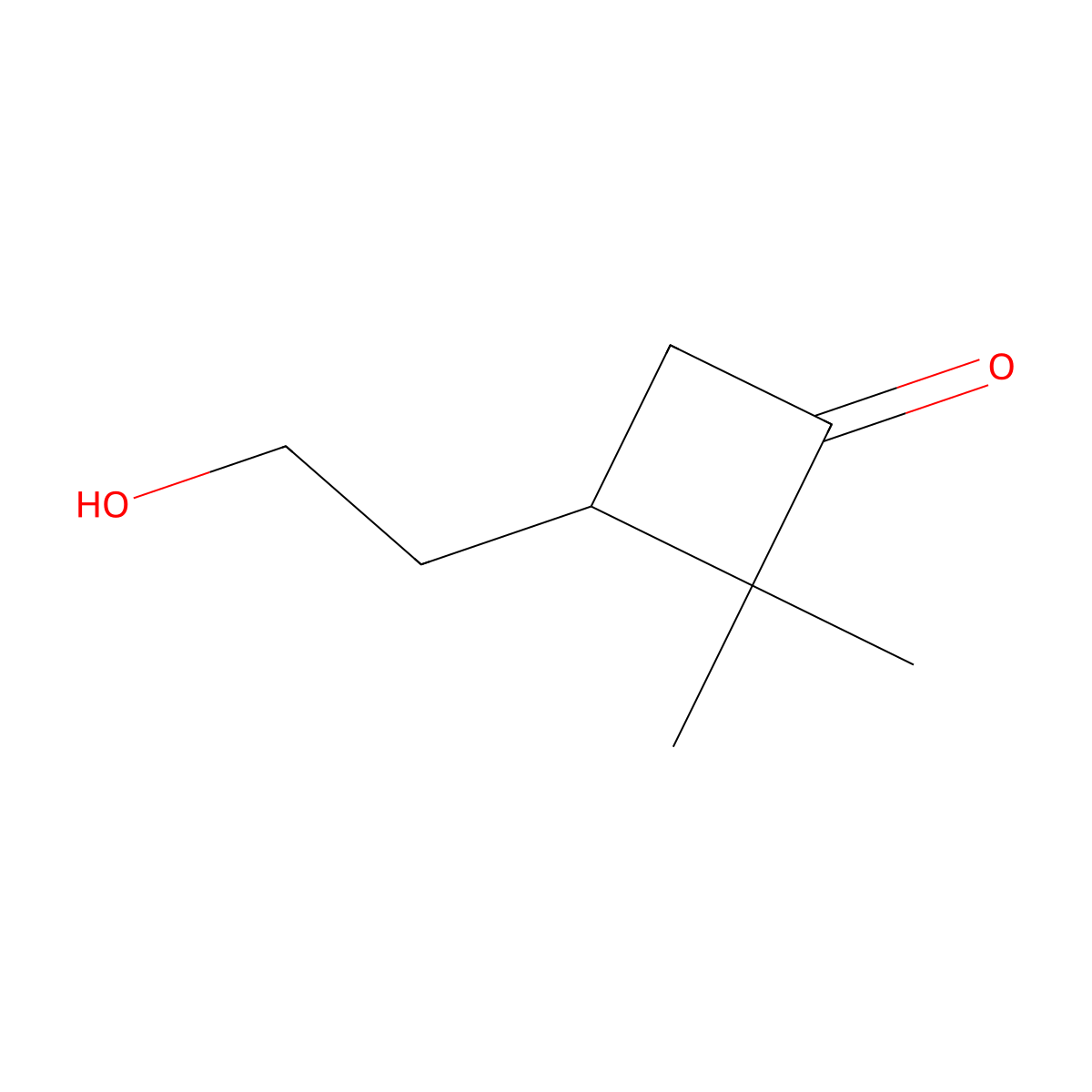 3-(2-Hydroxyethyl)-2,2-dimethylcyclobutan-1-one molecular structure, CAS 284035-88-7