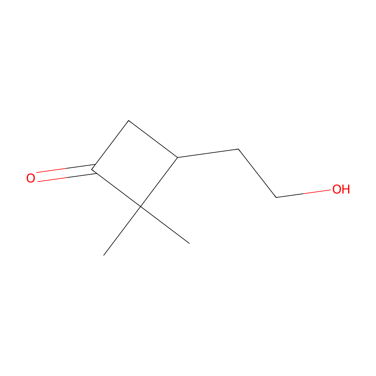 3-(2-Hydroxyethyl)-2,2-dimethylcyclobutan-1-one molecular structure, CAS 284035-88-7