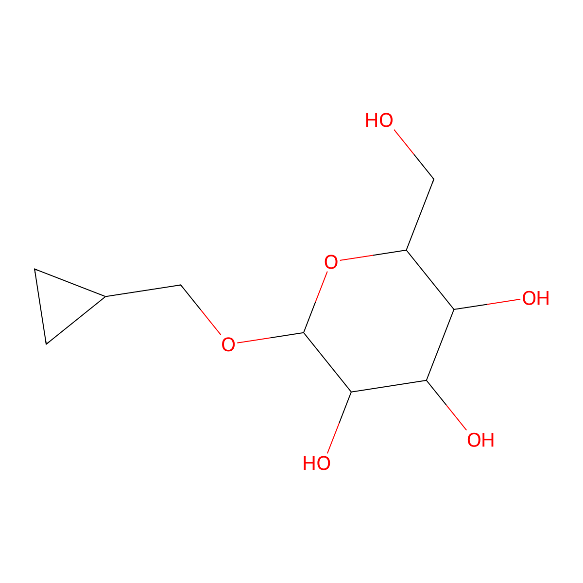 Cyclopropylmethyl beta-D-glucopyranoside molecular structure, CAS 284039-66-3