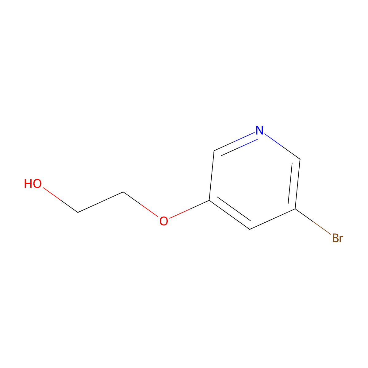 2-((5-Bromopyridin-3-yl)oxy)ethan-1-ol molecular structure, CAS 284040-71-7