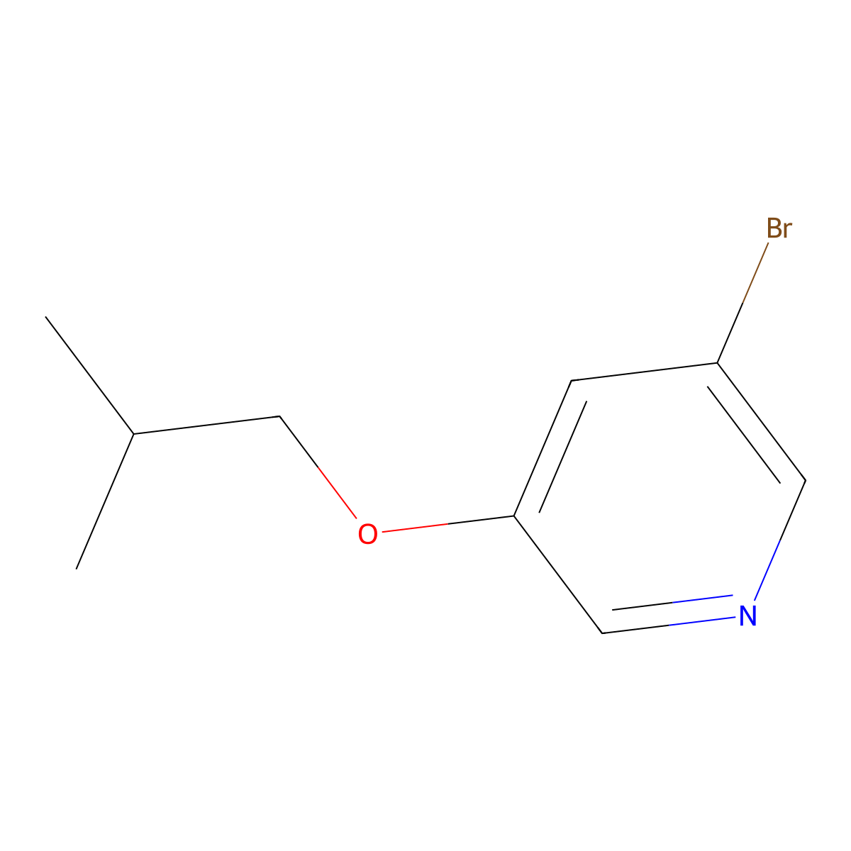3-Bromo-5-(2-methylpropoxy)pyridine molecular structure, CAS 284040-72-8