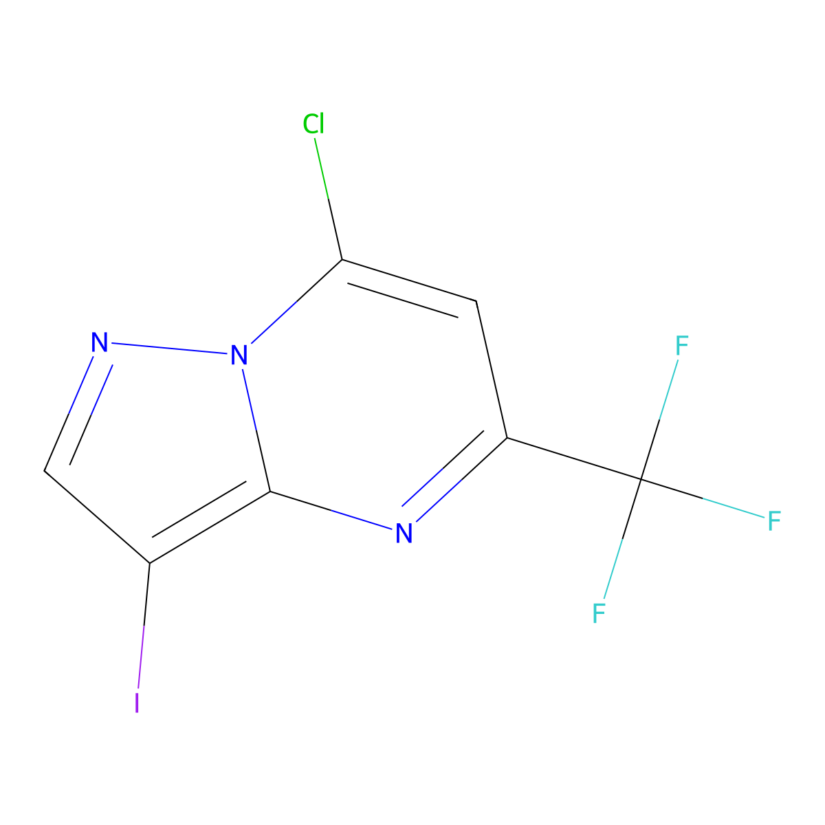 7-Chloro-3-iodo-5-(trifluoromethyl)pyrazolo[1,5-a]pyrimidine molecular structure, CAS 2840406-23-5