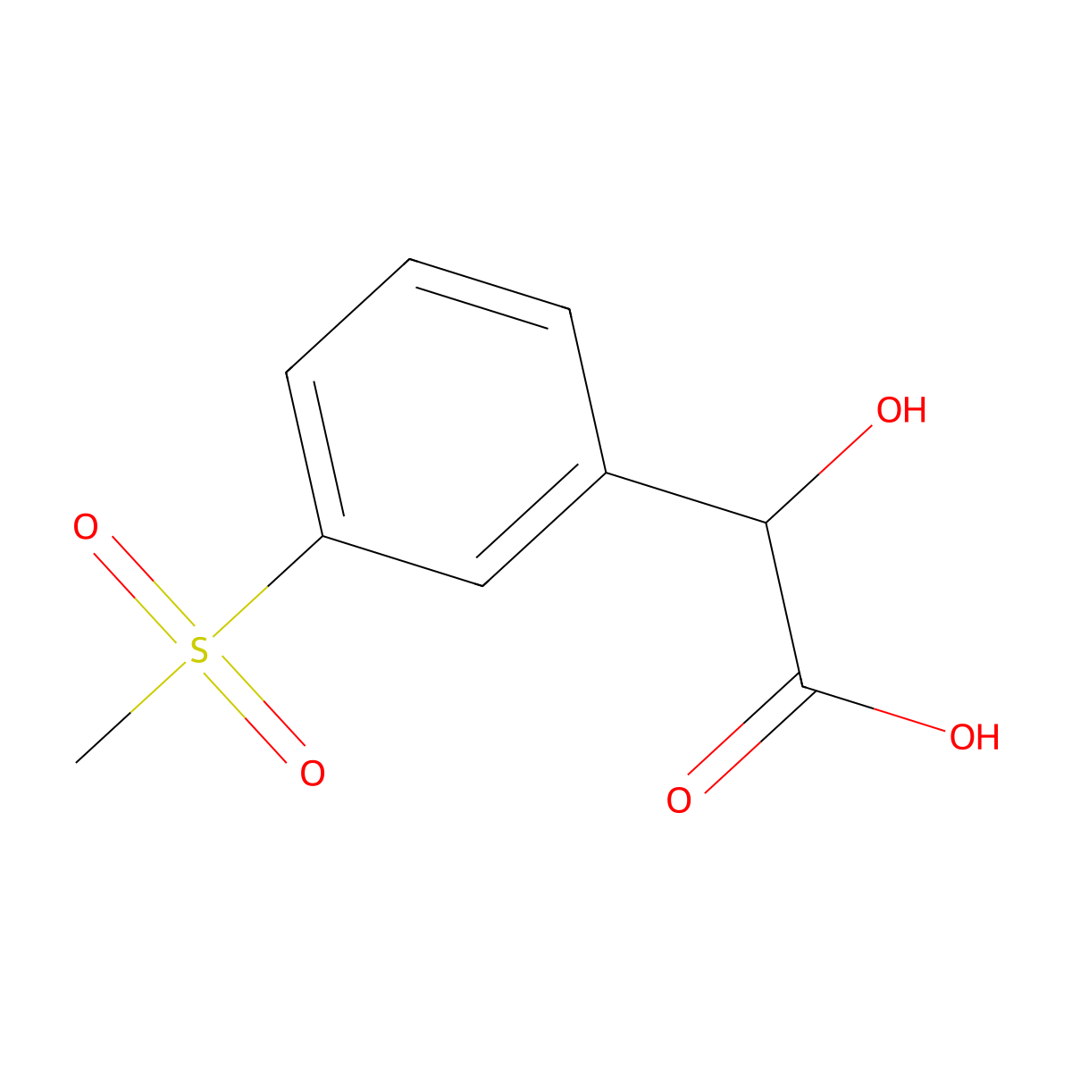 2-Hydroxy-2-(3-methanesulfonylphenyl)acetic acid molecular structure, CAS 284047-80-9