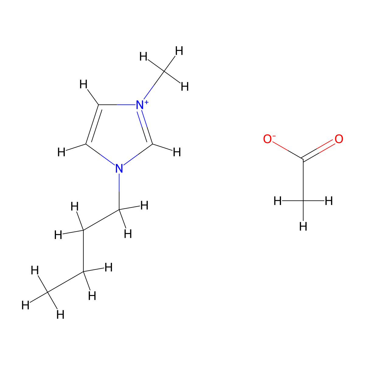 1-Butyl-3-methylimidazolium Acetate molecular structure, CAS 284049-75-8