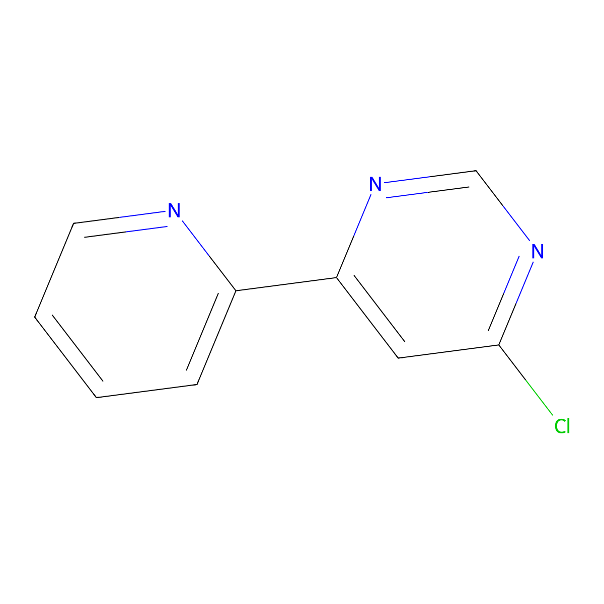 4-Chloro-6-(pyridin-2-yl)pyrimidine molecular structure, CAS 284050-18-6