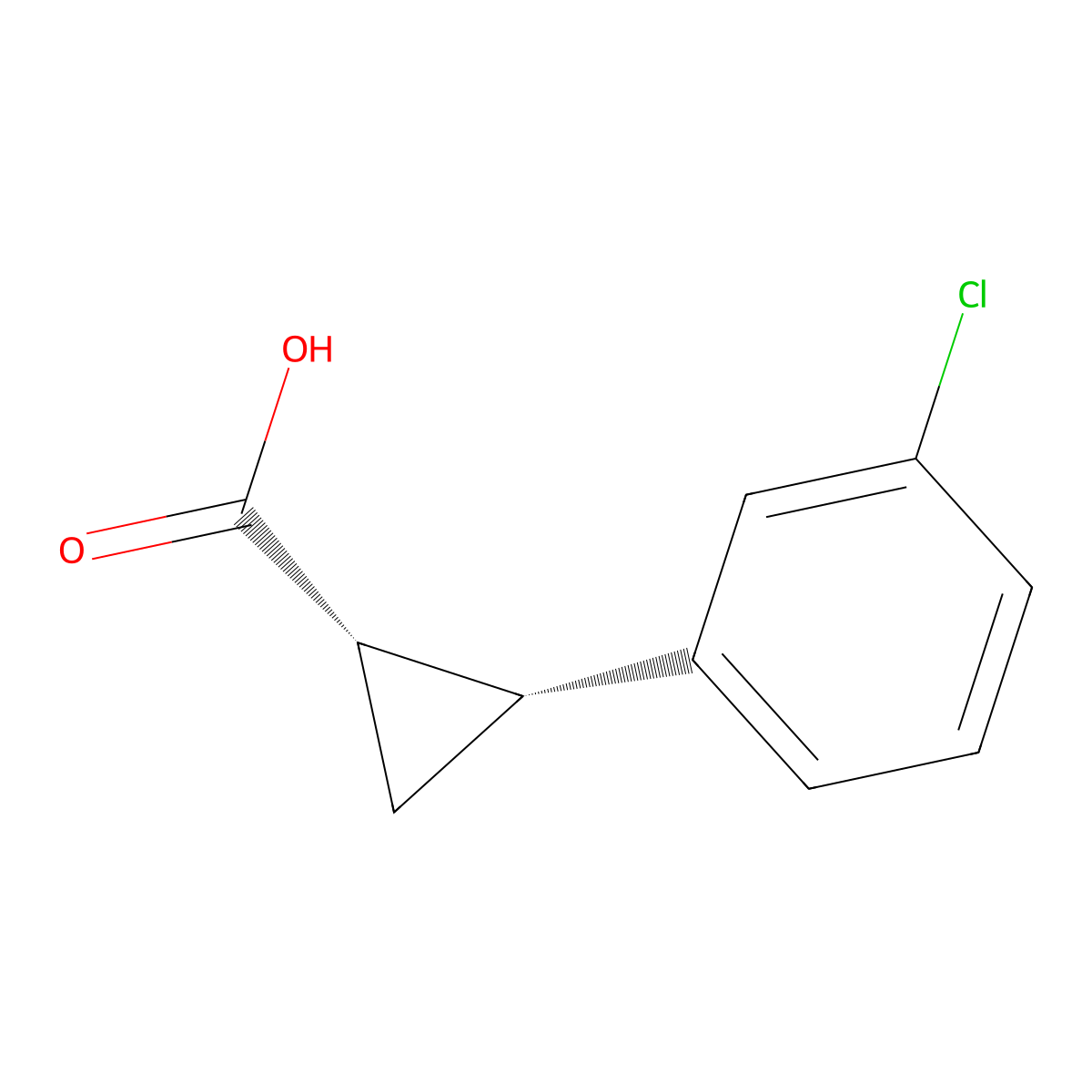rac-(1R,2S)-2-(3-chlorophenyl)cyclopropane-1-carboxylic acid molecular structure, CAS 2840566-31-4