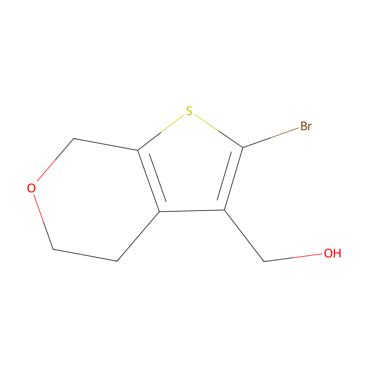 {2-bromo-4H,5H,7H-thieno[2,3-c]pyran-3-yl}methanol molecular structure, CAS 2840680-33-1
