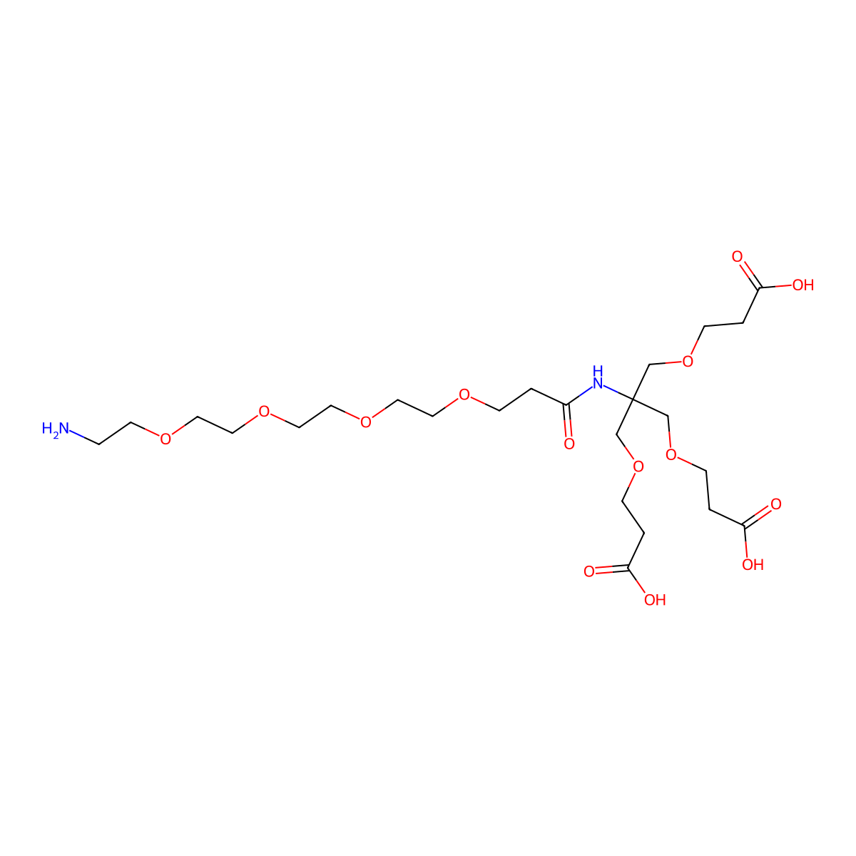 Amine-PEG4-Amido-tri-(carboxyethoxymethyl)-methane molecular structure, CAS 2840751-74-6