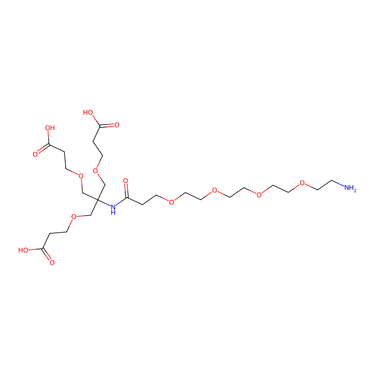 Amine-PEG4-Amido-tri-(carboxyethoxymethyl)-methane molecular structure, CAS 2840751-74-6