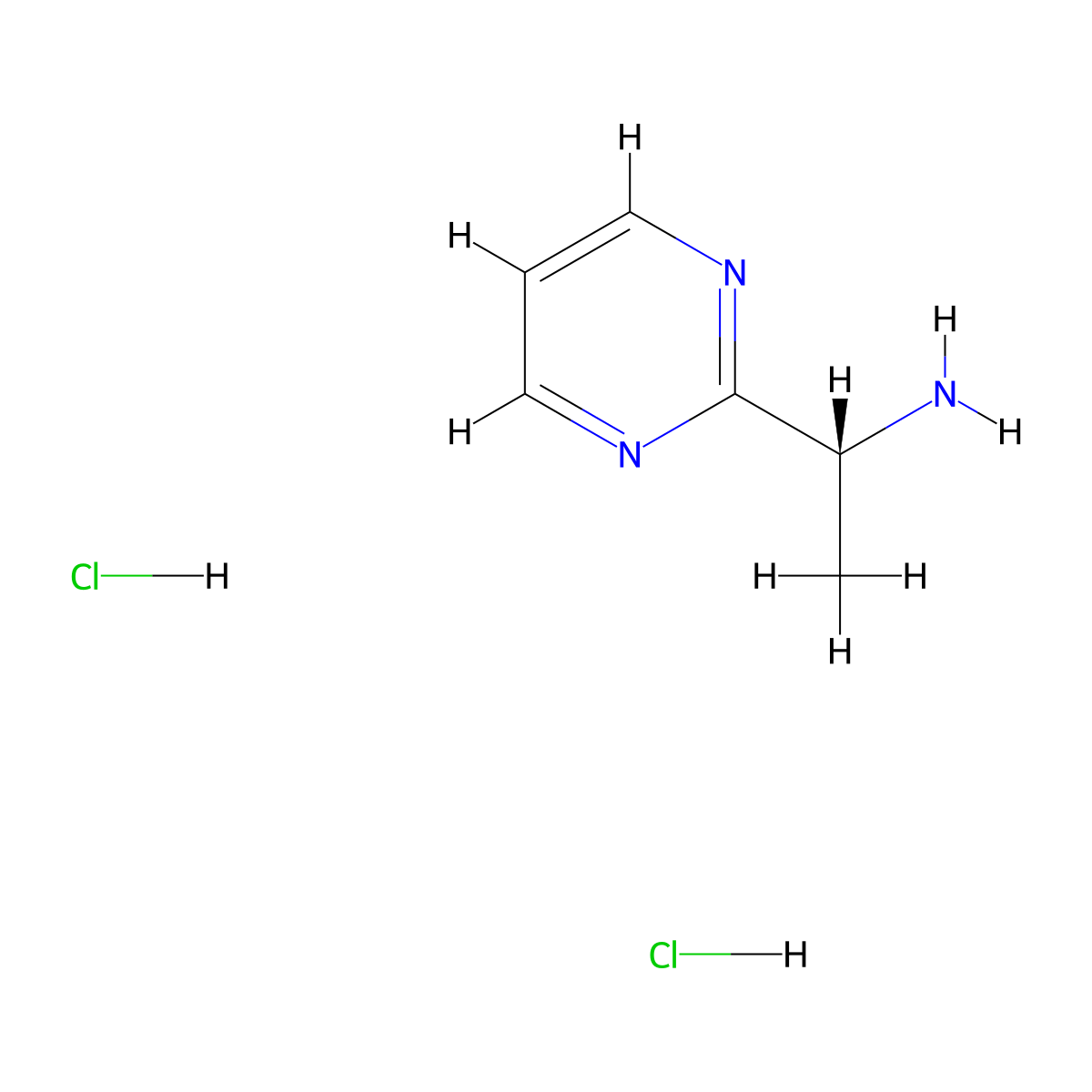 (1R)-1-(pyrimidin-2-yl)ethan-1-amine dihydrochloride molecular structure, CAS 2840751-75-7