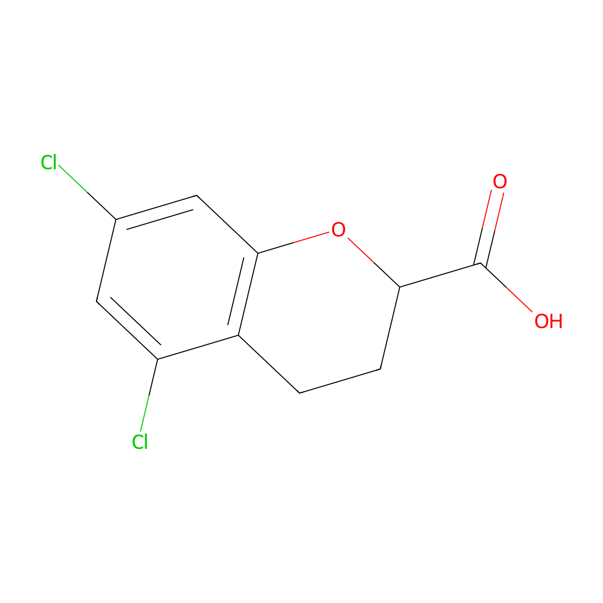 5,7-dichloro-3,4-dihydro-2H-chromene-2-carboxylic acid molecular structure, CAS 2840756-20-7