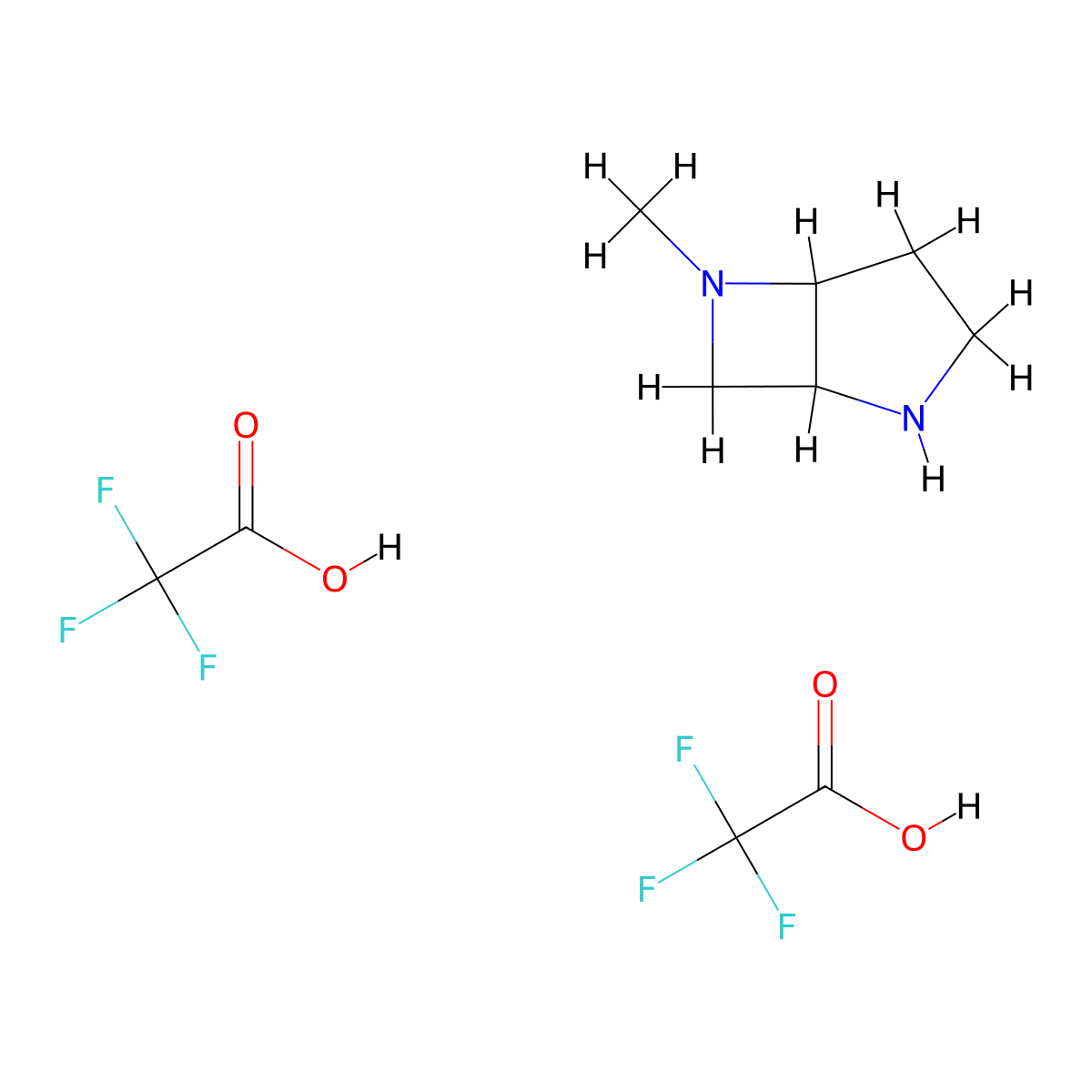 6-Methyl-2,6-diazabicyclo[3.2.0]heptane;bis(2,2,2-trifluoroacetic acid) molecular structure, CAS 2840774-02-7