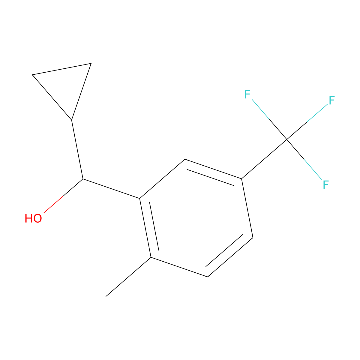 alpha-Cyclopropyl-2-methyl-5-(trifluoromethyl)benZenemethanol molecular structure, CAS 2840848-44-2