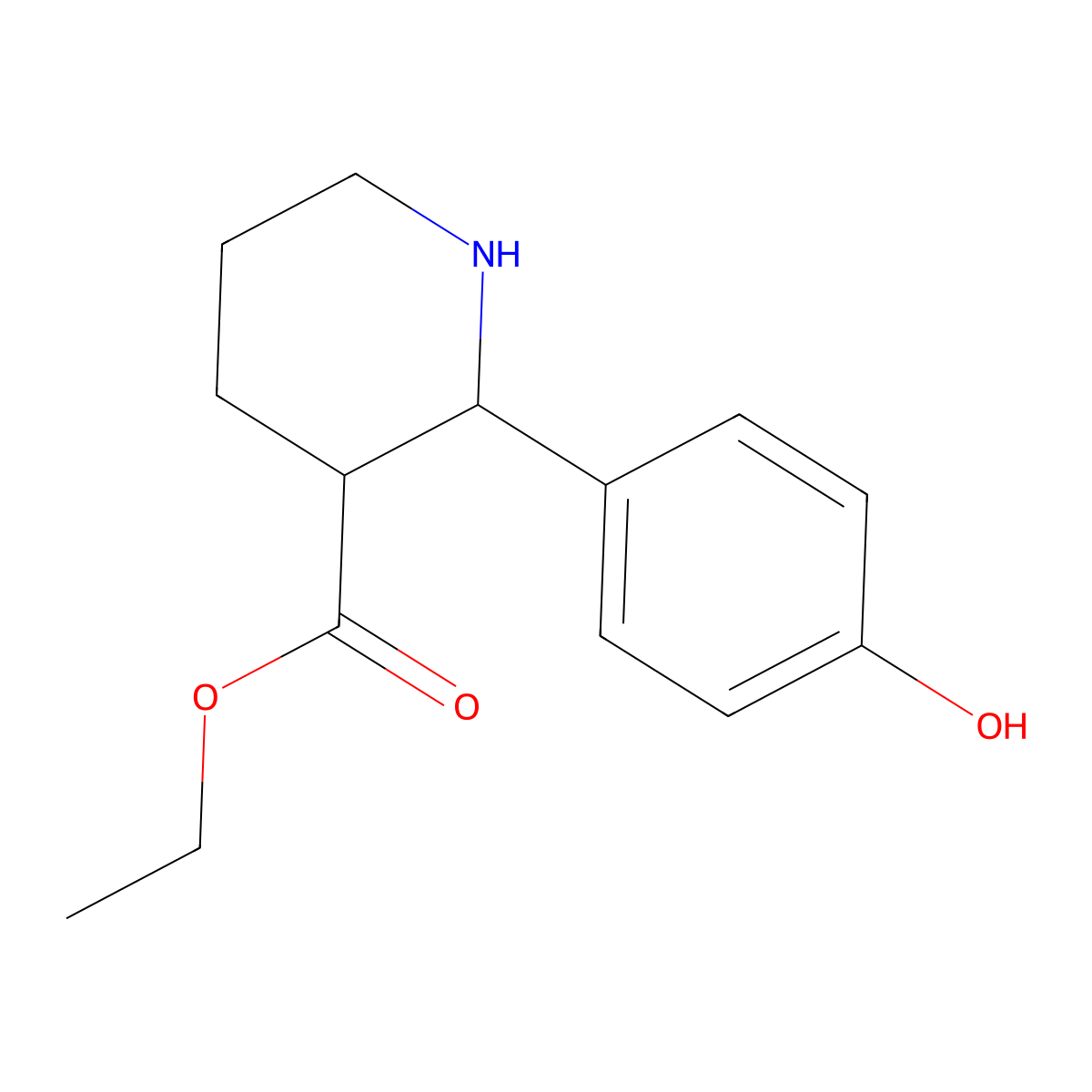 ethyl (2S,3R)-2-(4-hydroxyphenyl)piperidine-3-carboxylate molecular structure, CAS 2840871-94-3
