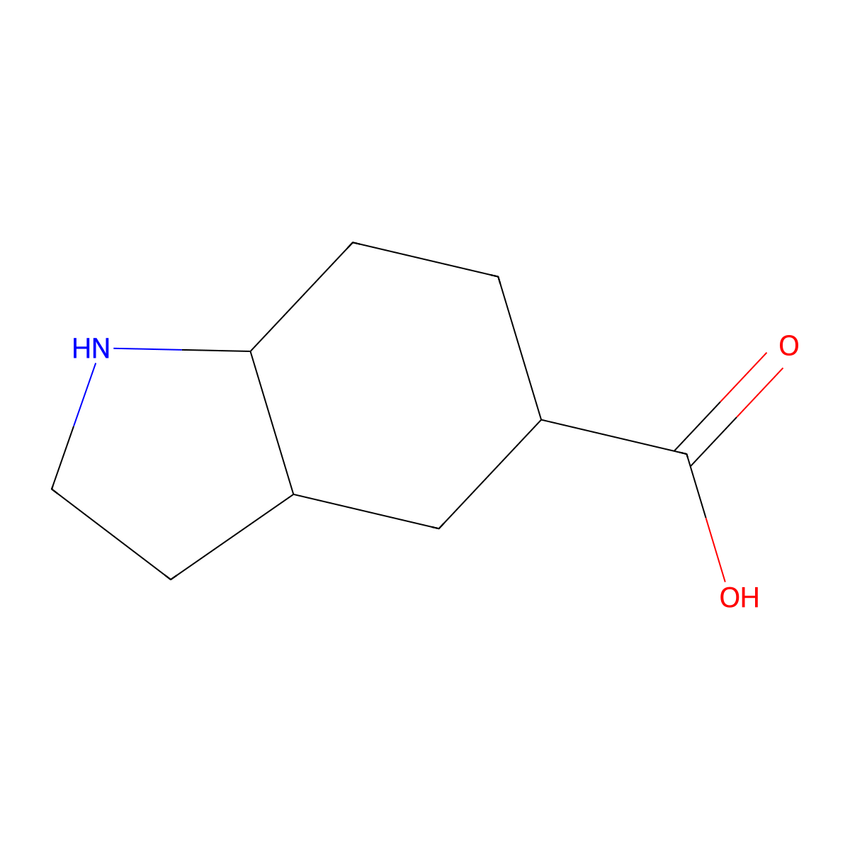 Rac-(3AR,5S,7AR)-octahydro-1H-indole-5-carboxylic acid molecular structure, CAS 2840877-16-7