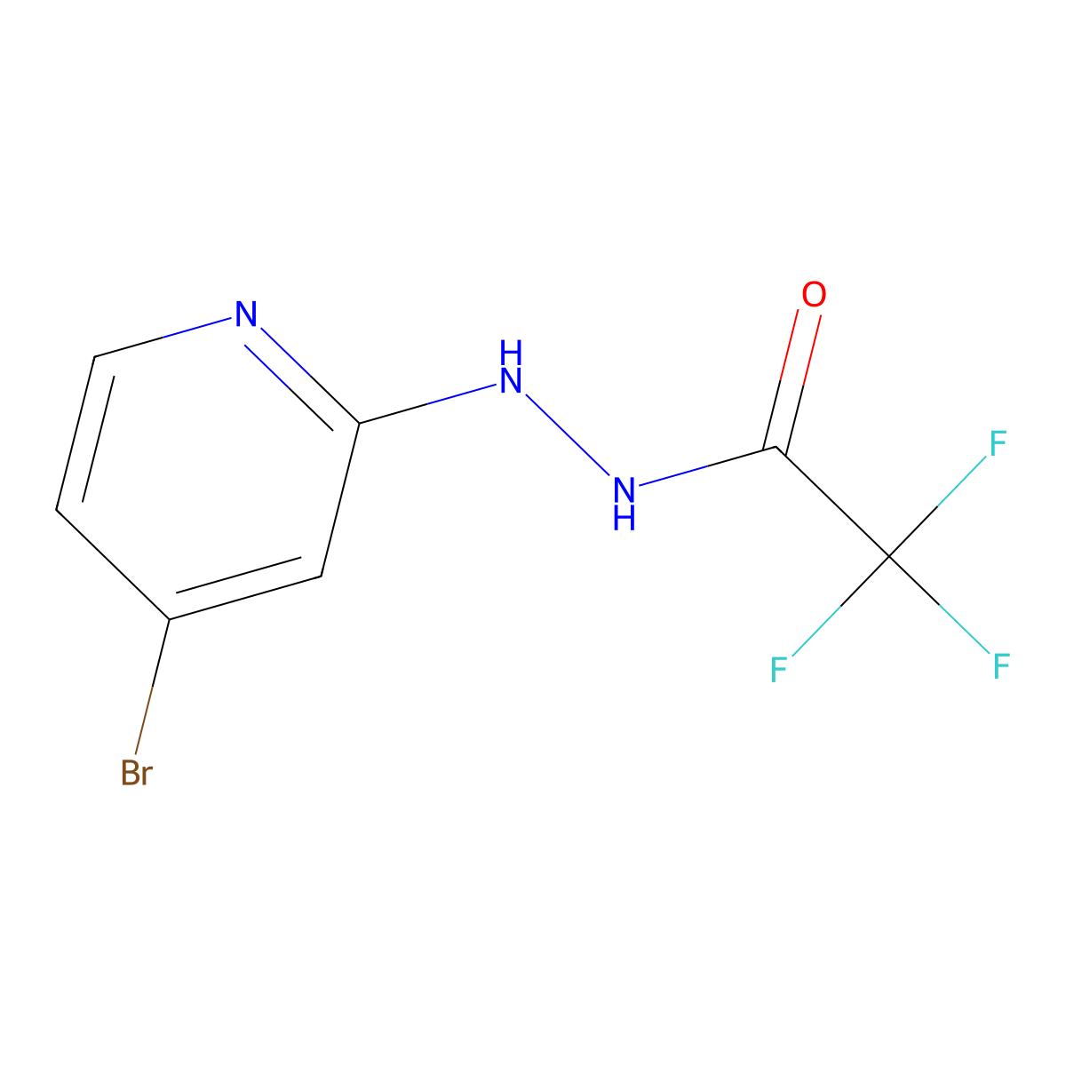 Trifluoro-acetic acid N'-(4-bromo-pyridin-2-yl)-hydrazide molecular structure, CAS 2840912-95-8