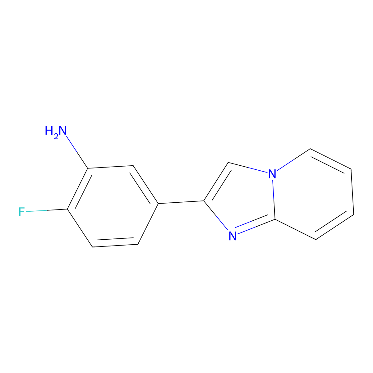 2-Fluoro-5-{imidazo[1,2-a]pyridin-2-yl}aniline molecular structure, CAS 2840931-25-9