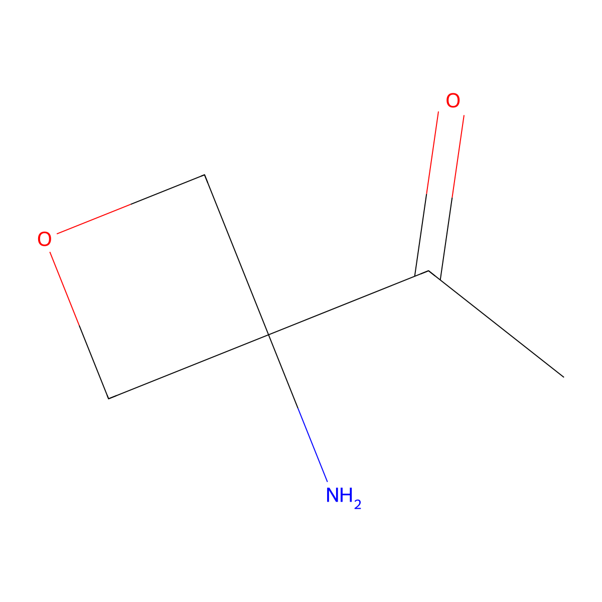 1-(3-Aminooxetan-3-yl)ethan-1-one molecular structure, CAS 2840934-60-1