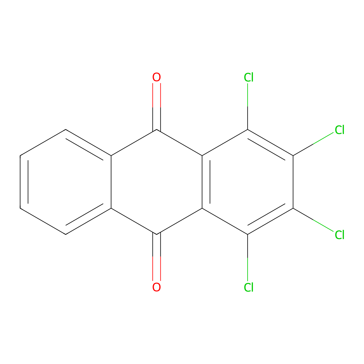 1,2,3,4-Tetrachloroanthracene-9,10-dione molecular structure, CAS 2841-29-4