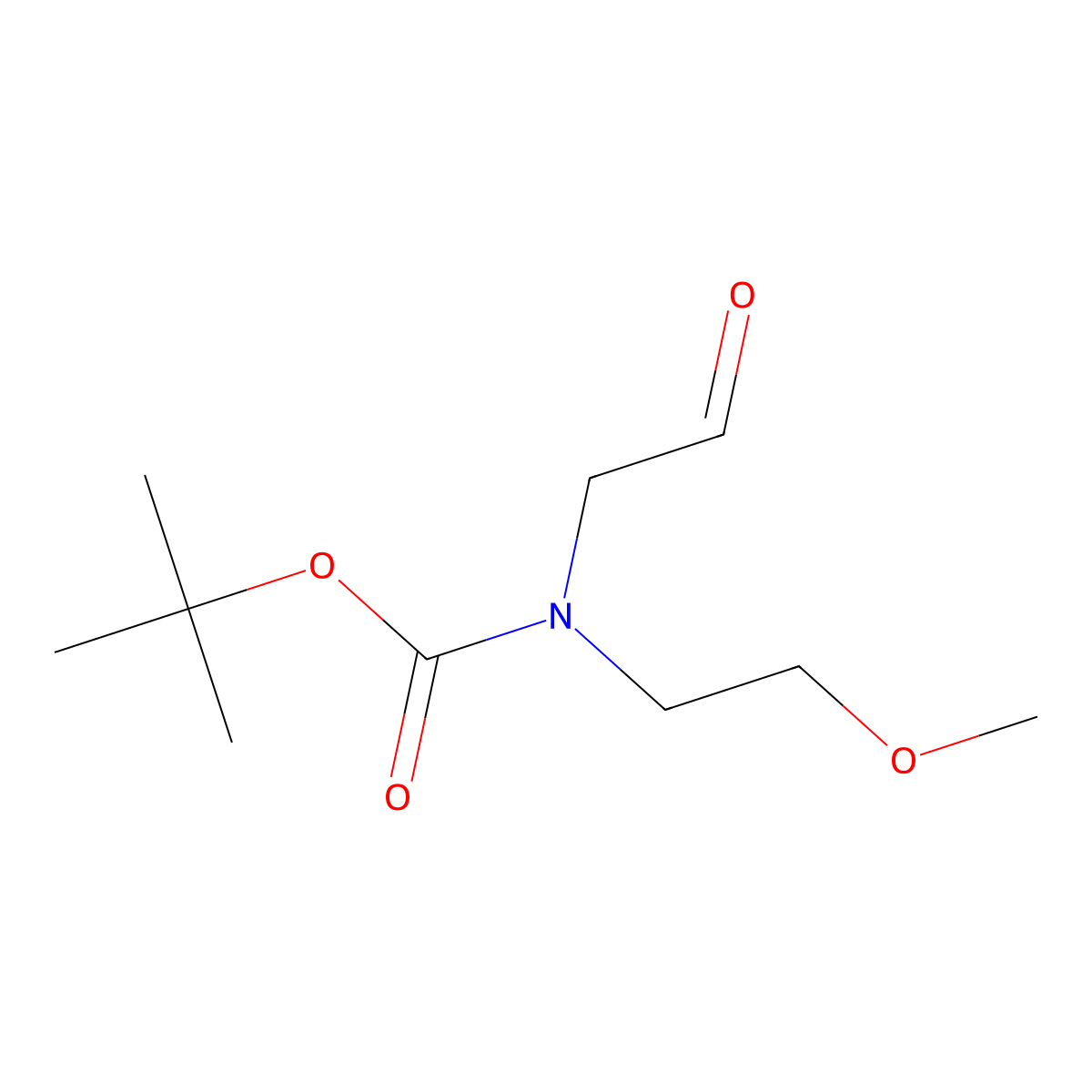 tert-butyl N-(2-methoxyethyl)-N-(2-oxoethyl)carbamate molecular structure, CAS 2841031-27-2
