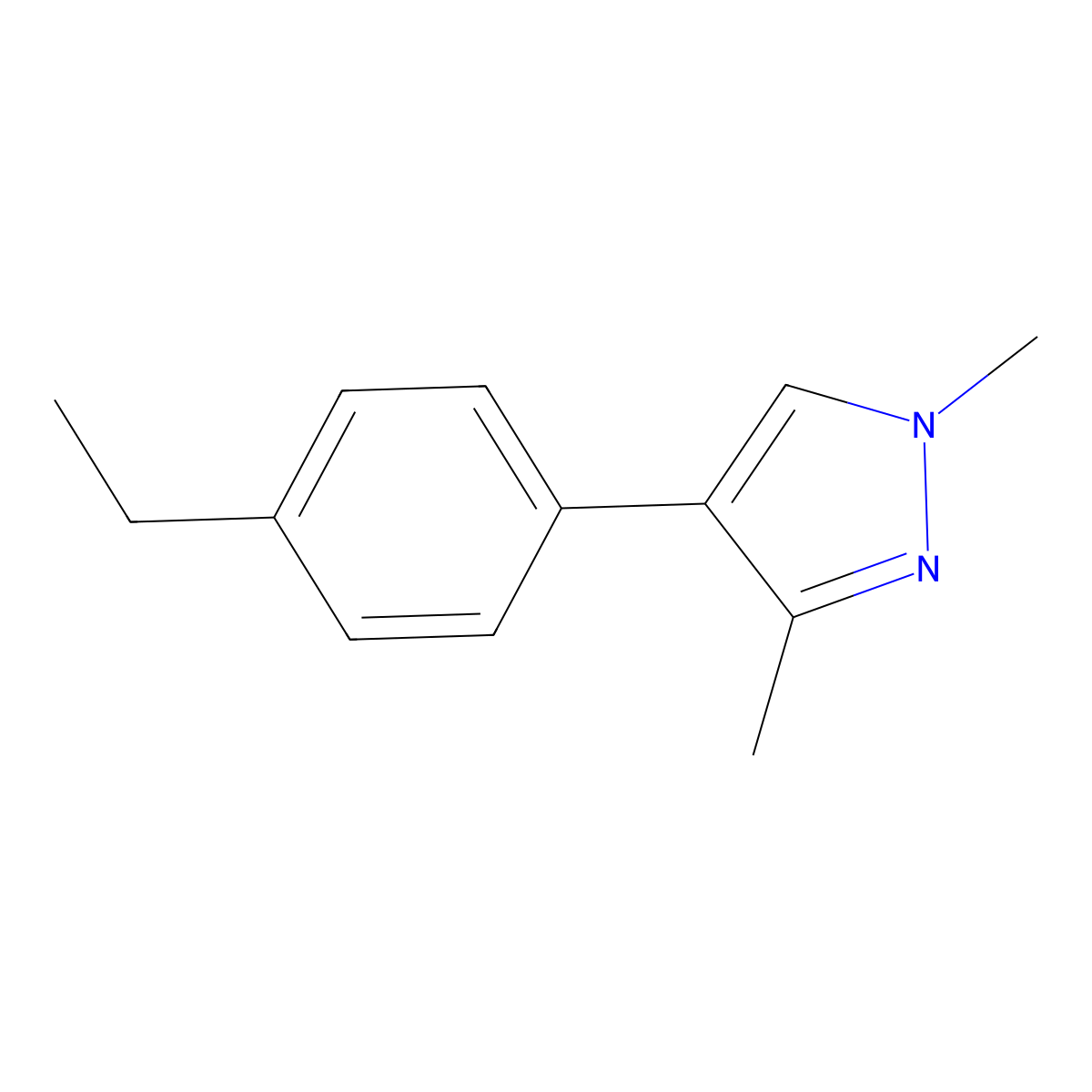 4-(4-Ethylphenyl)-1,3-dimethyl-1H-pyrazole molecular structure, CAS 2841169-58-0