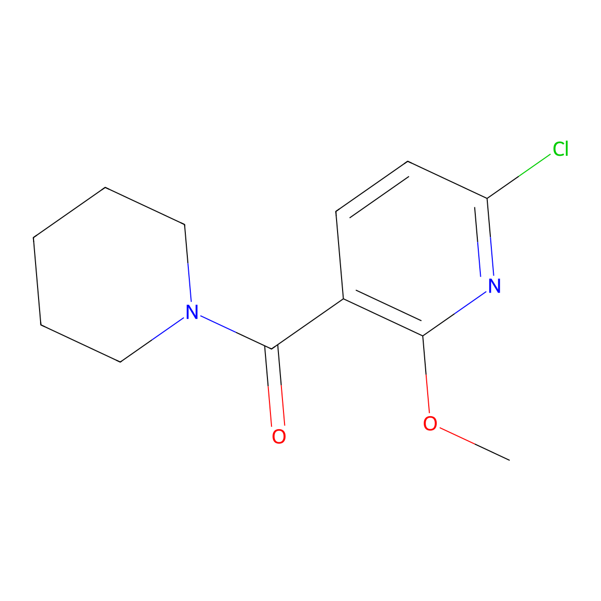 (6-Chloro-2-methoxypyridin-3-yl)(piperidin-1-yl)methanone molecular structure, CAS 2841195-14-8