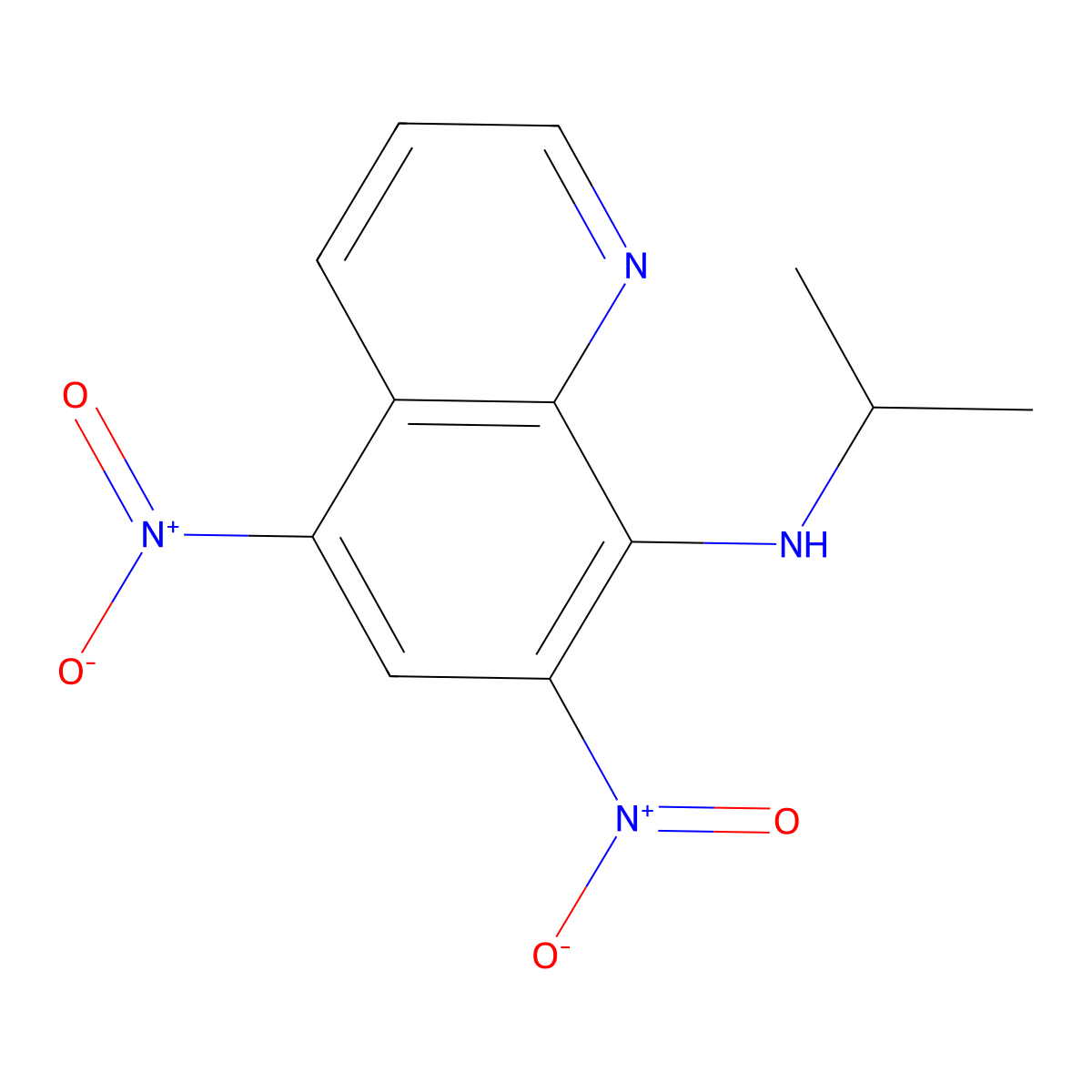 5,7-dinitro-N-(propan-2-yl)quinolin-8-amine molecular structure, CAS 2841255-69-2