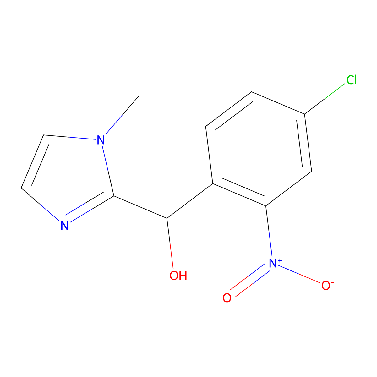 (4-chloro-2-nitrophenyl)(1-methyl-1H-imidazol-2-yl)methanol molecular structure, CAS 2841276-04-6