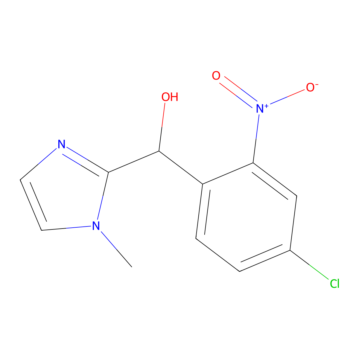 (4-chloro-2-nitrophenyl)(1-methyl-1H-imidazol-2-yl)methanol molecular structure, CAS 2841276-04-6