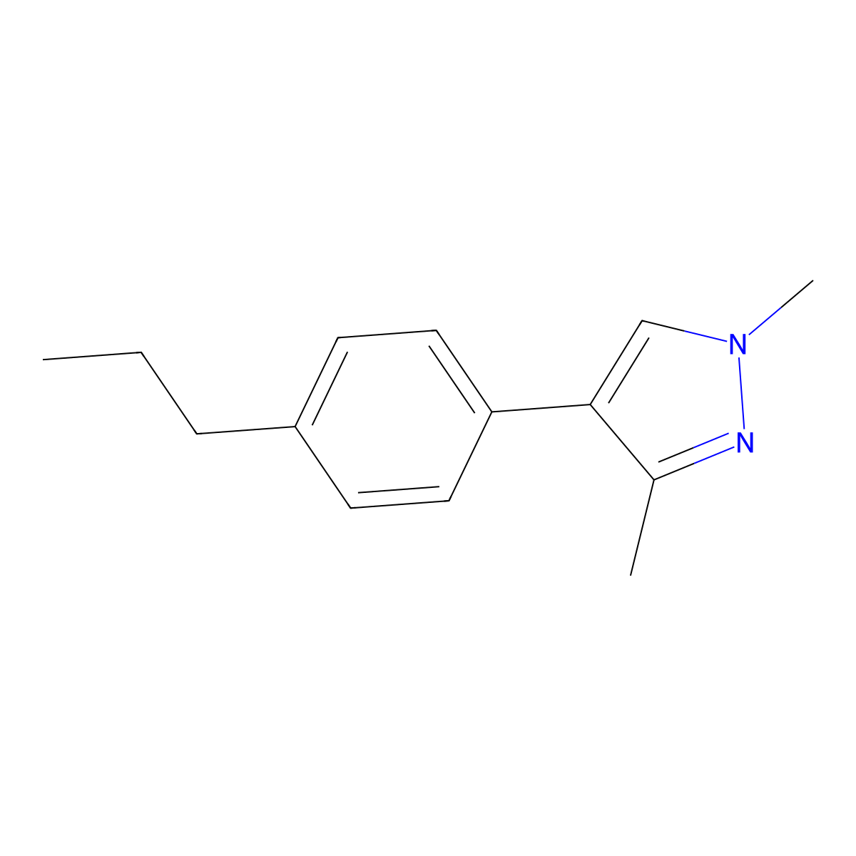 1,3-Dimethyl-4-(4-propylphenyl)-1H-pyrazole molecular structure, CAS 2841325-85-5