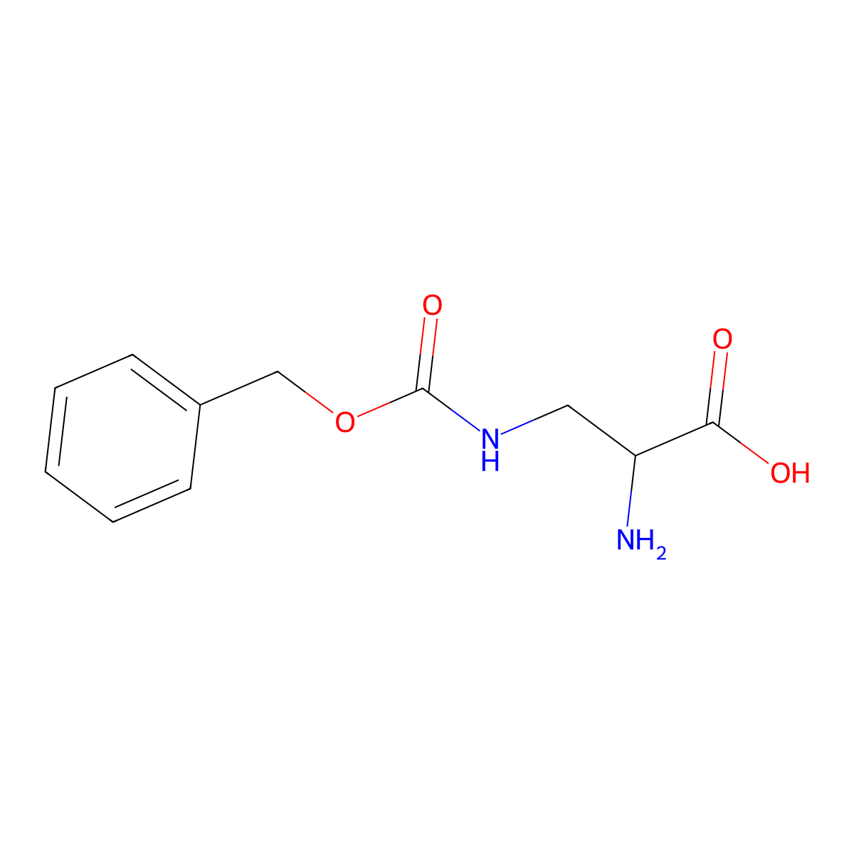(r)-2-Amino-3-(((benzyloxy)carbonyl)amino)propanoic acid molecular structure, CAS 28415-53-4