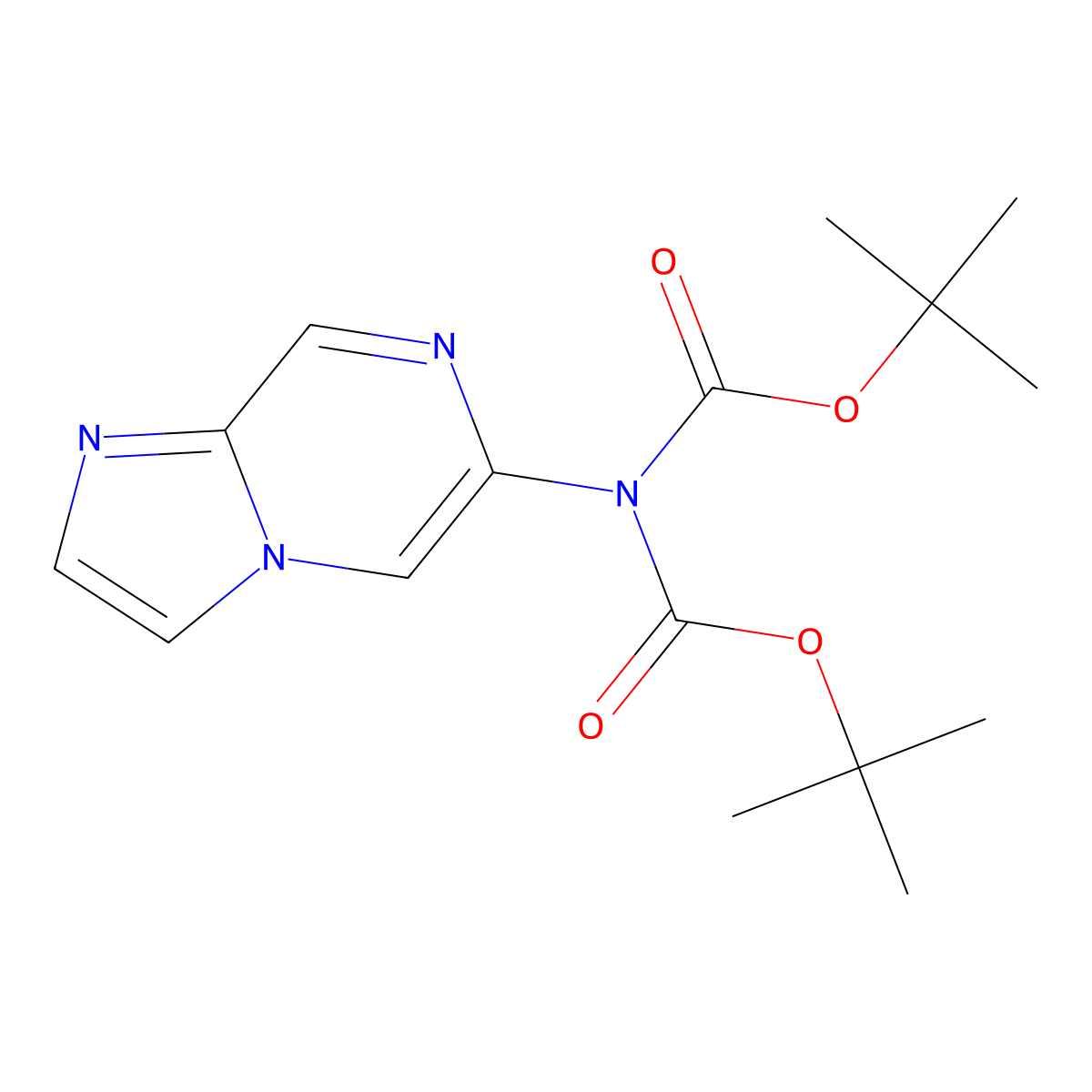 N,N-Bis(Boc)imidazo[1,2-a]pyrazin-6-amine molecular structure, CAS 2841519-83-1