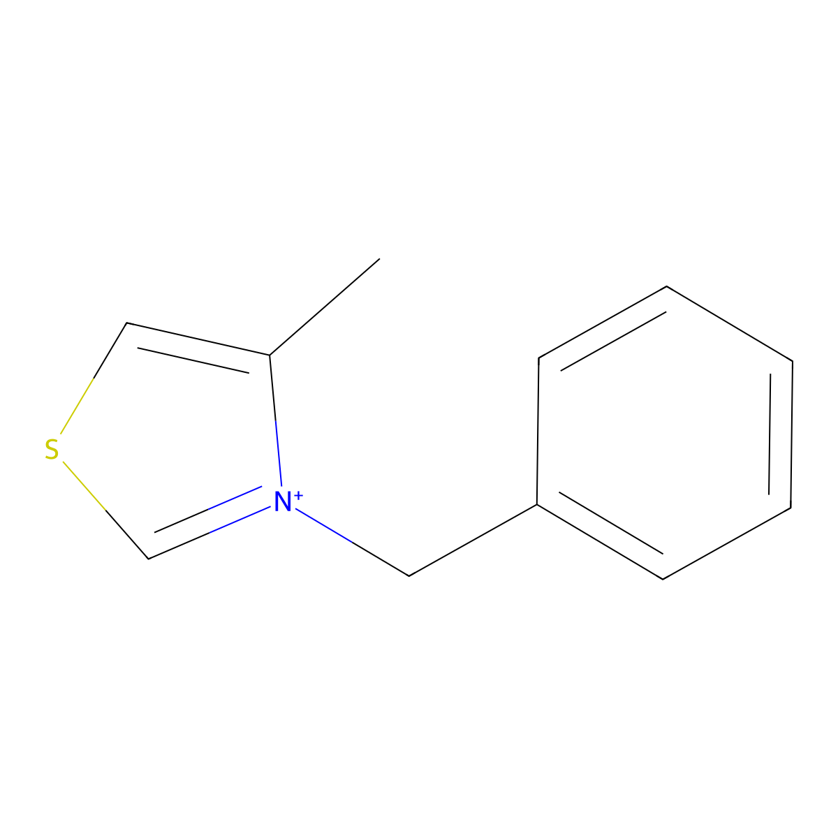 Thiazolium, 4-methyl-3-(phenylmethyl)- molecular structure, CAS 28418-79-3