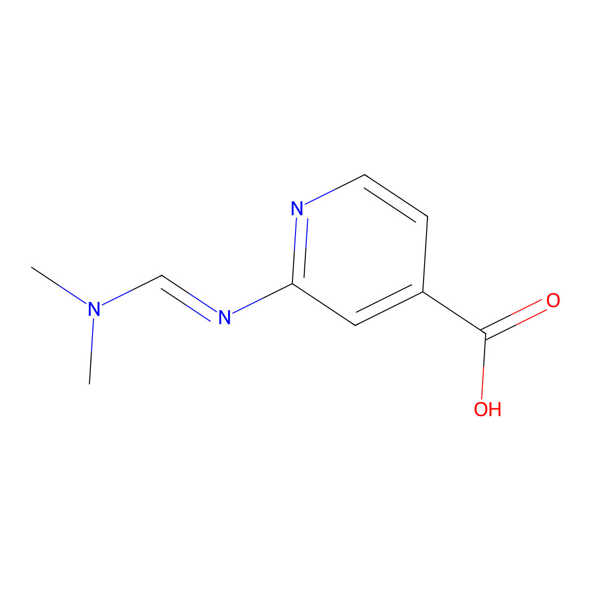 (E)-2-(((dimethylamino)methylene)amino)isonicotinic acid molecular structure, CAS 2841838-34-2