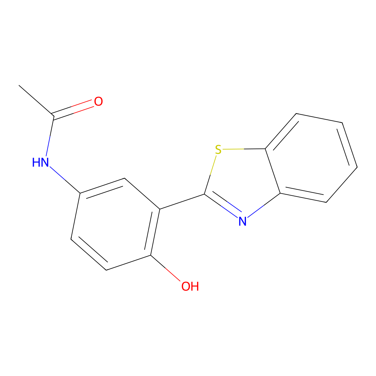 2-[2-Hydroxy-5-(acetylamino)phenyl]benzothiazole molecular structure, CAS 2842-13-9