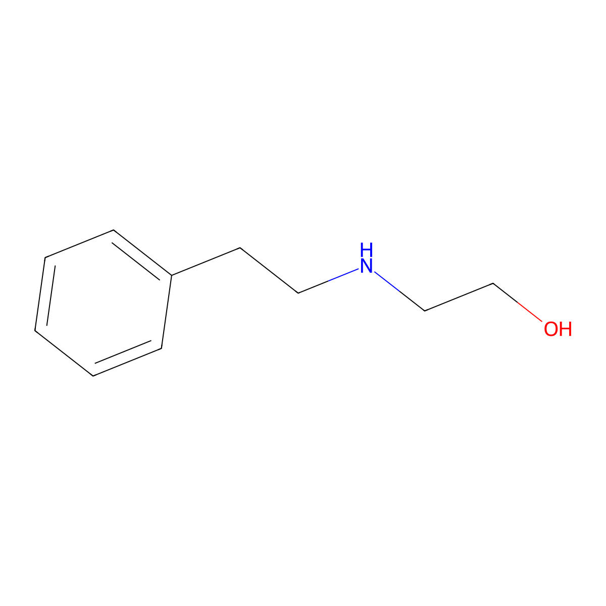 N-Phenethylethanolamine molecular structure, CAS 2842-37-7