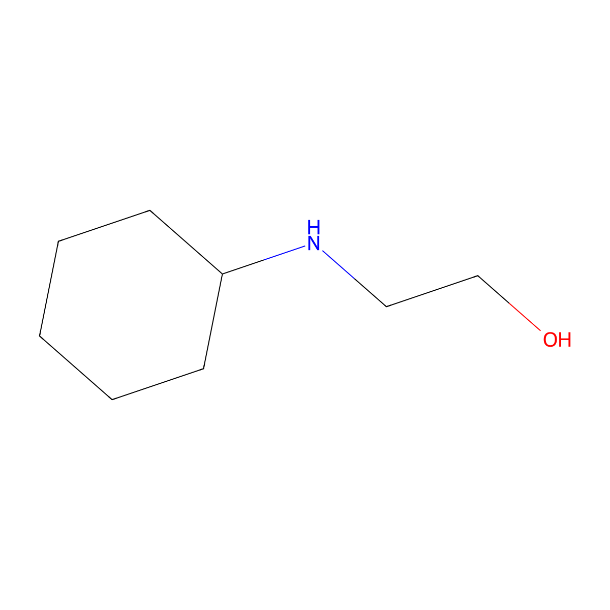 Ethanol, 2-(cyclohexylamino)- molecular structure, CAS 2842-38-8