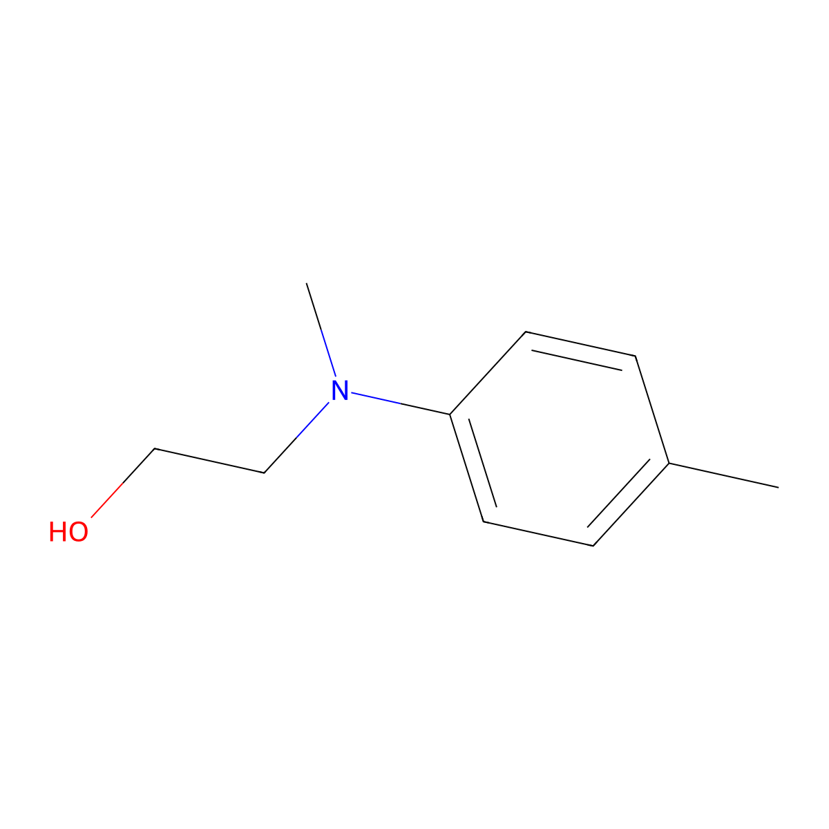 Hydroxyethyl methyltolylamine molecular structure, CAS 2842-44-6