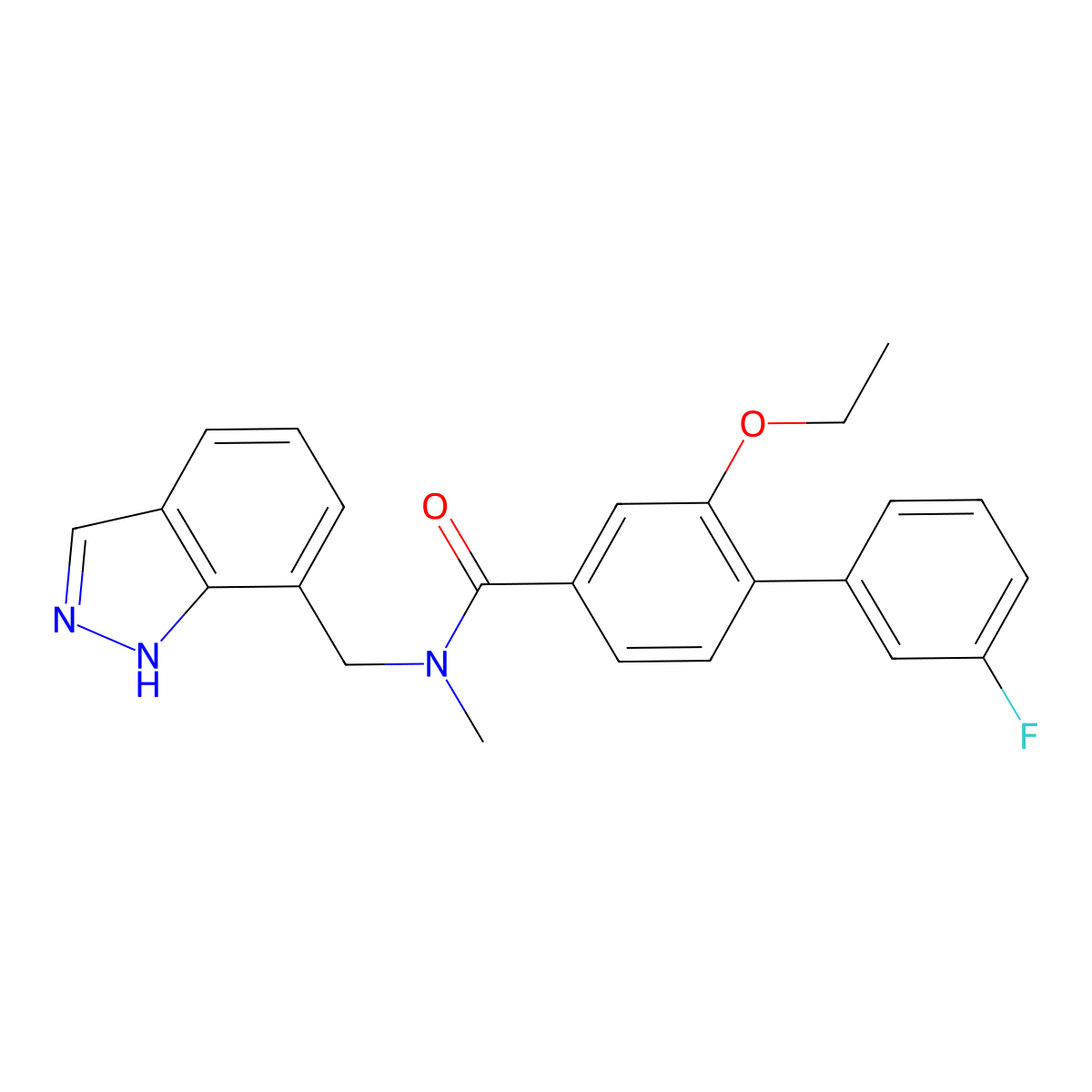 N-((1H-Indazol-7-yl)methyl)-2-ethoxy-3'-fluoro-N-methyl-[1,1'-biphenyl]-4-carboxamide molecular structure, CAS 2842012-69-3