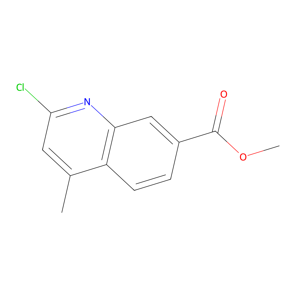 Methyl 2-chloro-4-methylquinoline-7-carboxylate molecular structure, CAS 2842028-75-3
