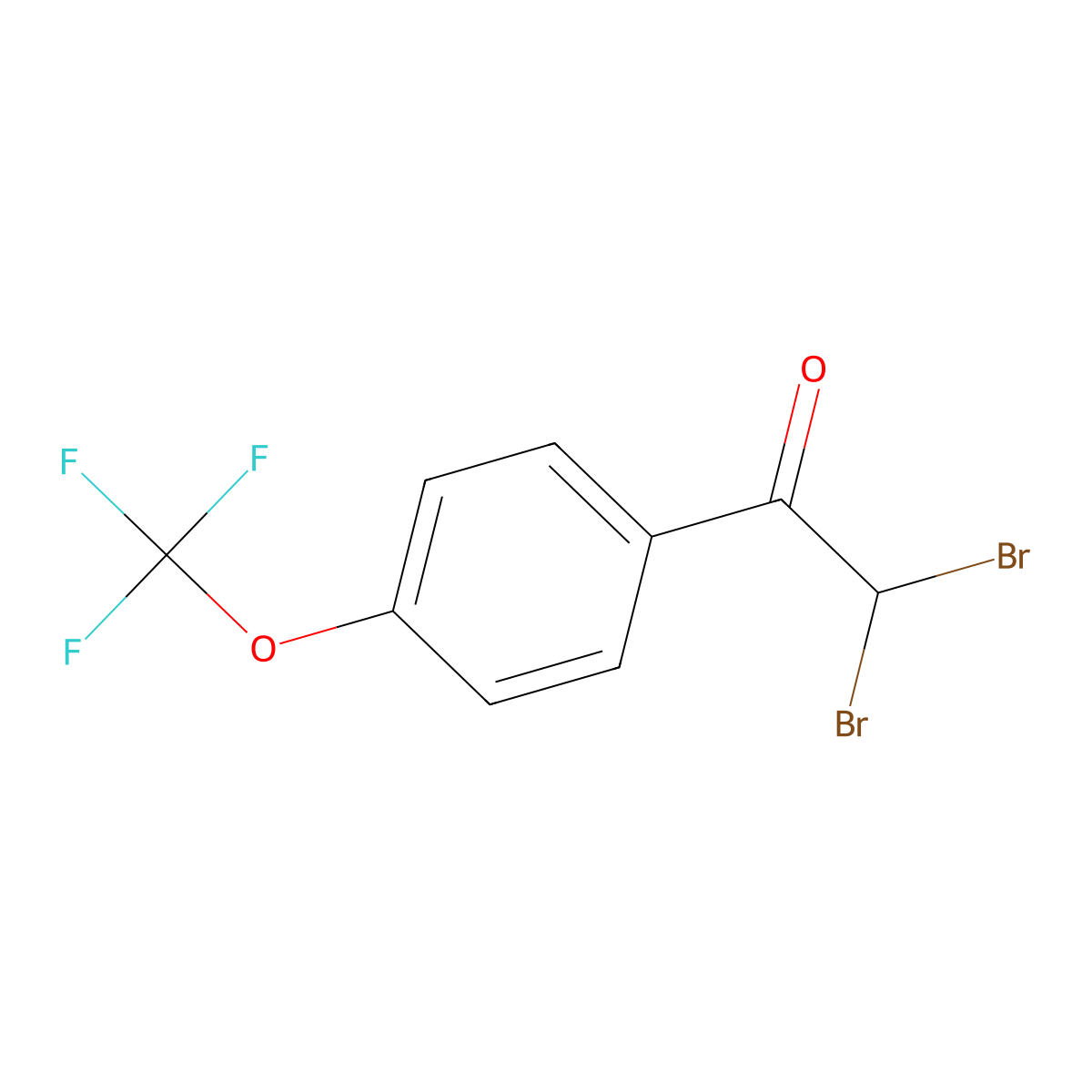 2,2-Dibromo-1-(4-(trifluoromethoxy)phenyl) ethanone molecular structure, CAS 2842071-63-8