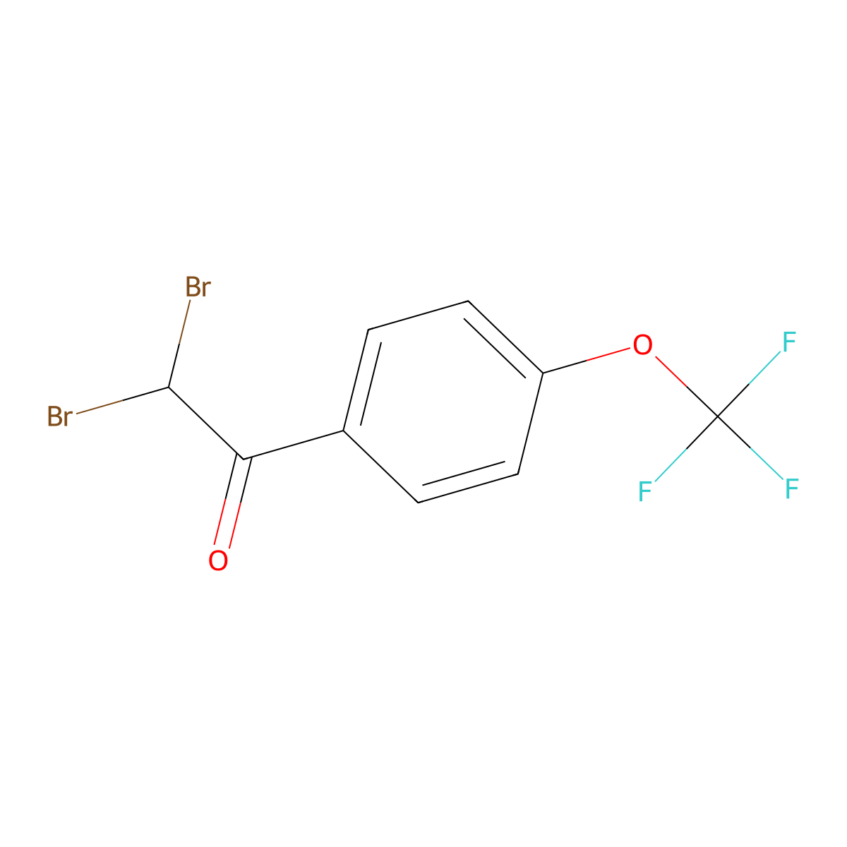 2,2-Dibromo-1-(4-(trifluoromethoxy)phenyl) ethanone molecular structure, CAS 2842071-63-8