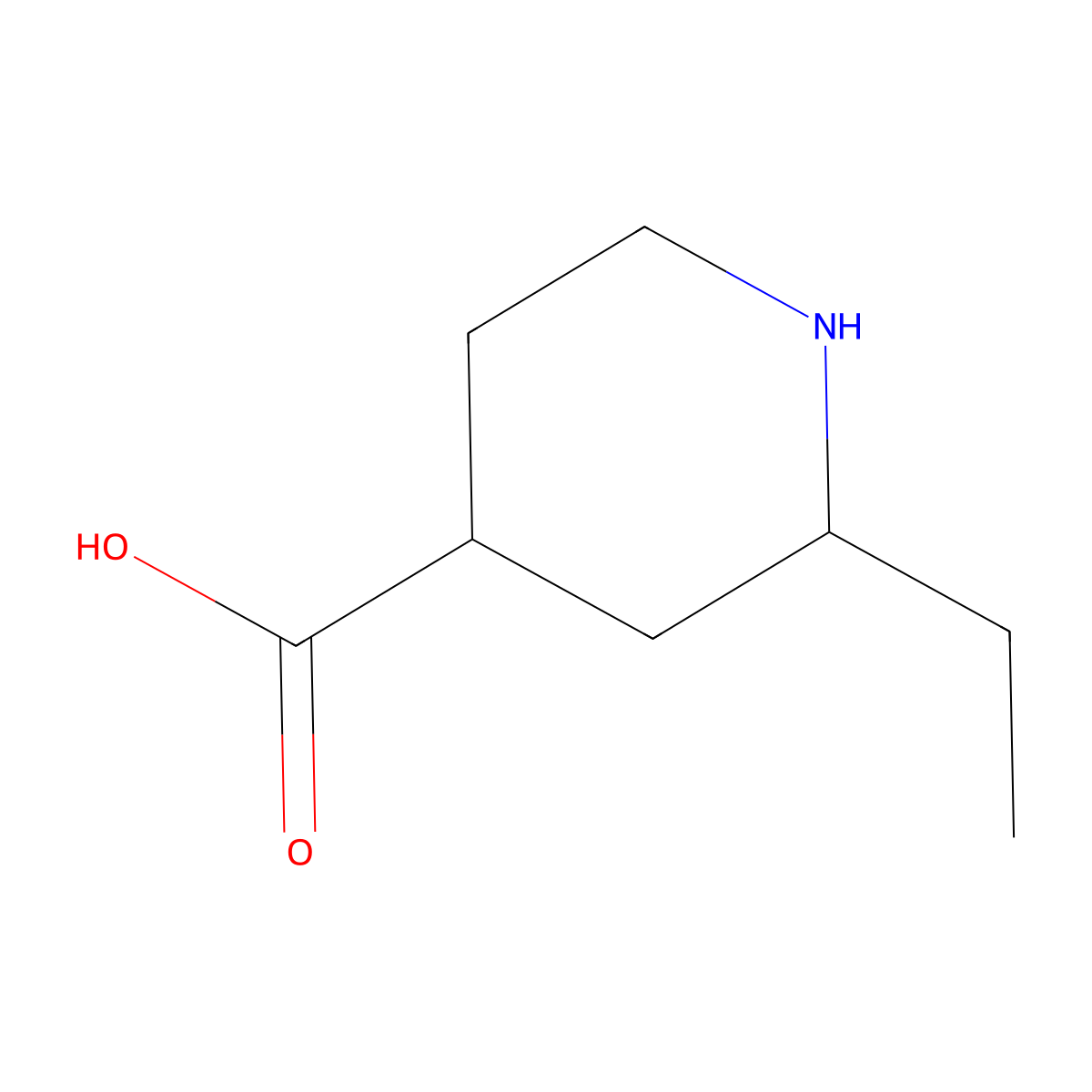 rac-(2R,4R)-2-ethylpiperidine-4-carboxylic acid molecular structure, CAS 2842297-69-0