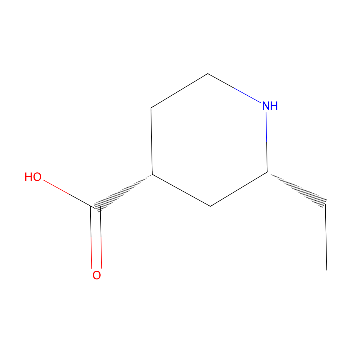 rac-(2R,4R)-2-ethylpiperidine-4-carboxylic acid molecular structure, CAS 2842297-69-0