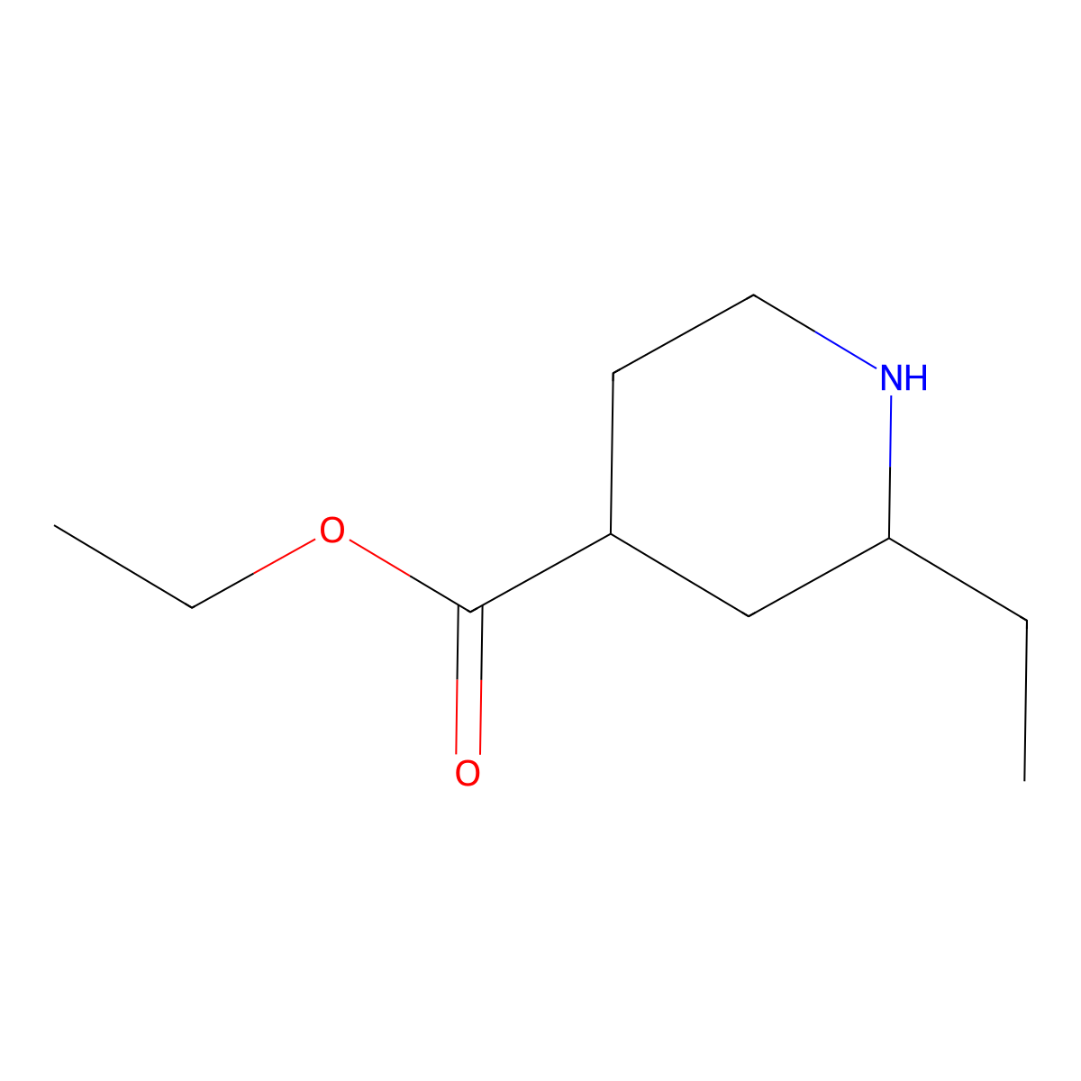 rac-ethyl (2R,4R)-2-ethylpiperidine-4-carboxylate molecular structure, CAS 2842822-23-3