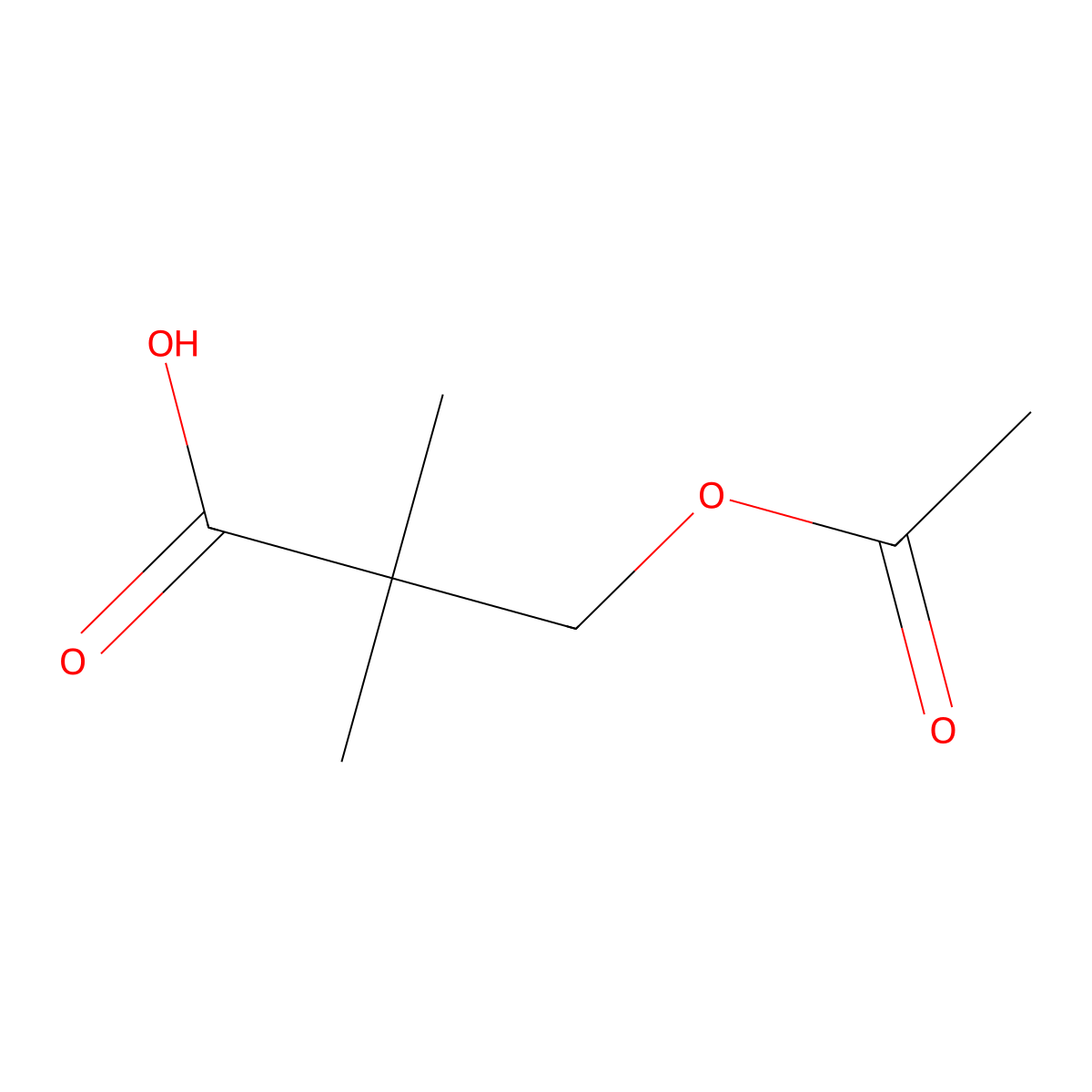 3-(Acetyloxy)-2,2-dimethylpropanoic acid molecular structure, CAS 2843-16-5