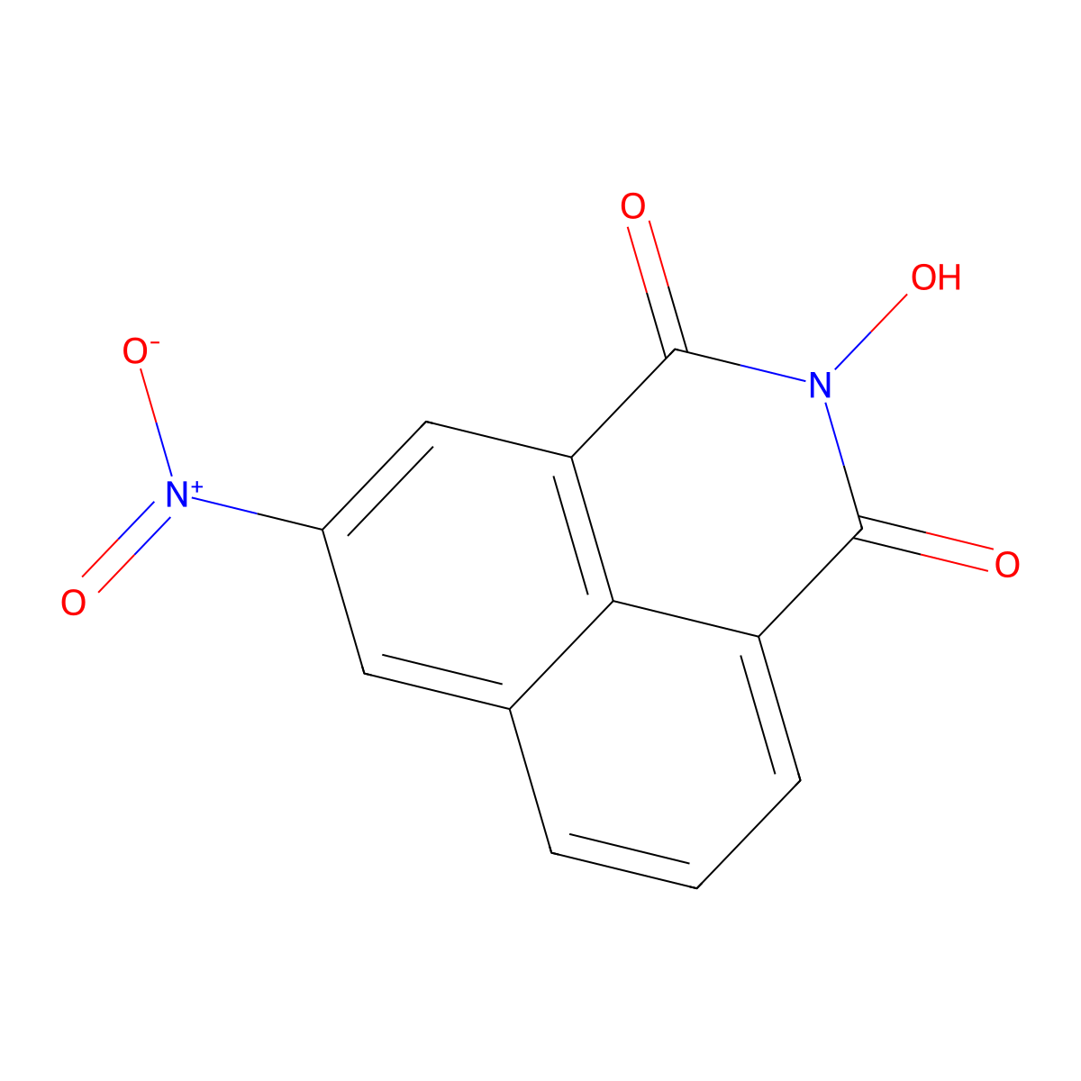 2-Hydroxy-5-(hydroxy(oxido)amino)-1H-benzo(de)isoquinoline-1,3(2H)-dione molecular structure, CAS 28434-95-9