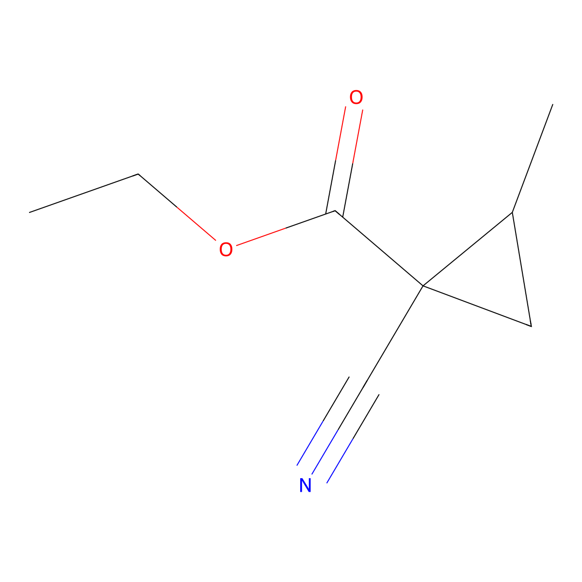 Ethyl 1-cyano-2-methylcyclopropane-1-carboxylate molecular structure, CAS 28438-51-9