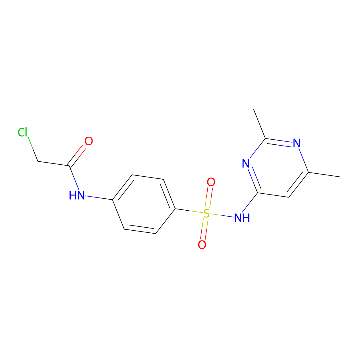 2-chloro-N-[4-[(2,6-dimethylpyrimidin-4-yl)sulfamoyl]phenyl]acetamide molecular structure, CAS 28439-15-8