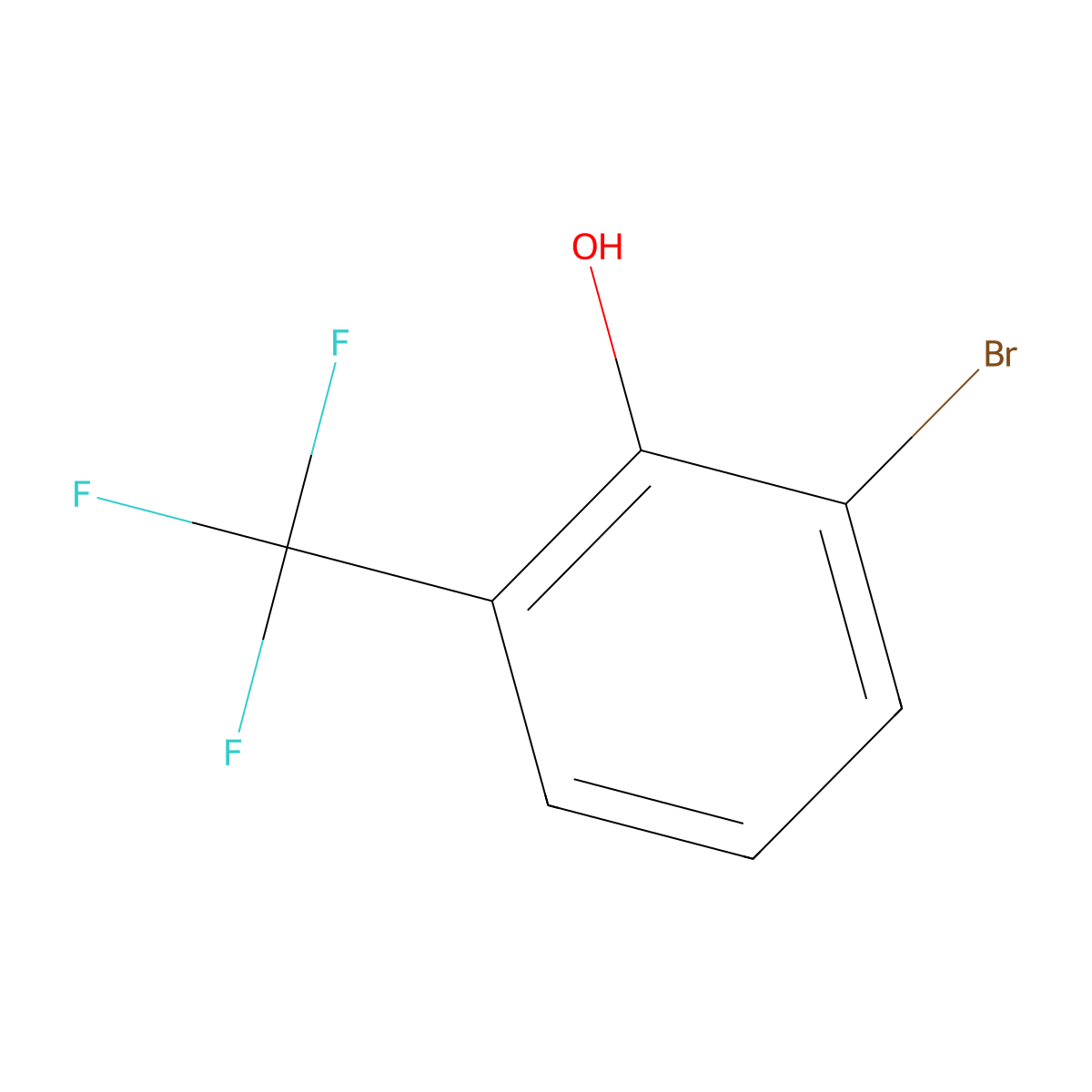 2-Bromo-6-(trifluoromethyl)phenol molecular structure, CAS 2844-05-5